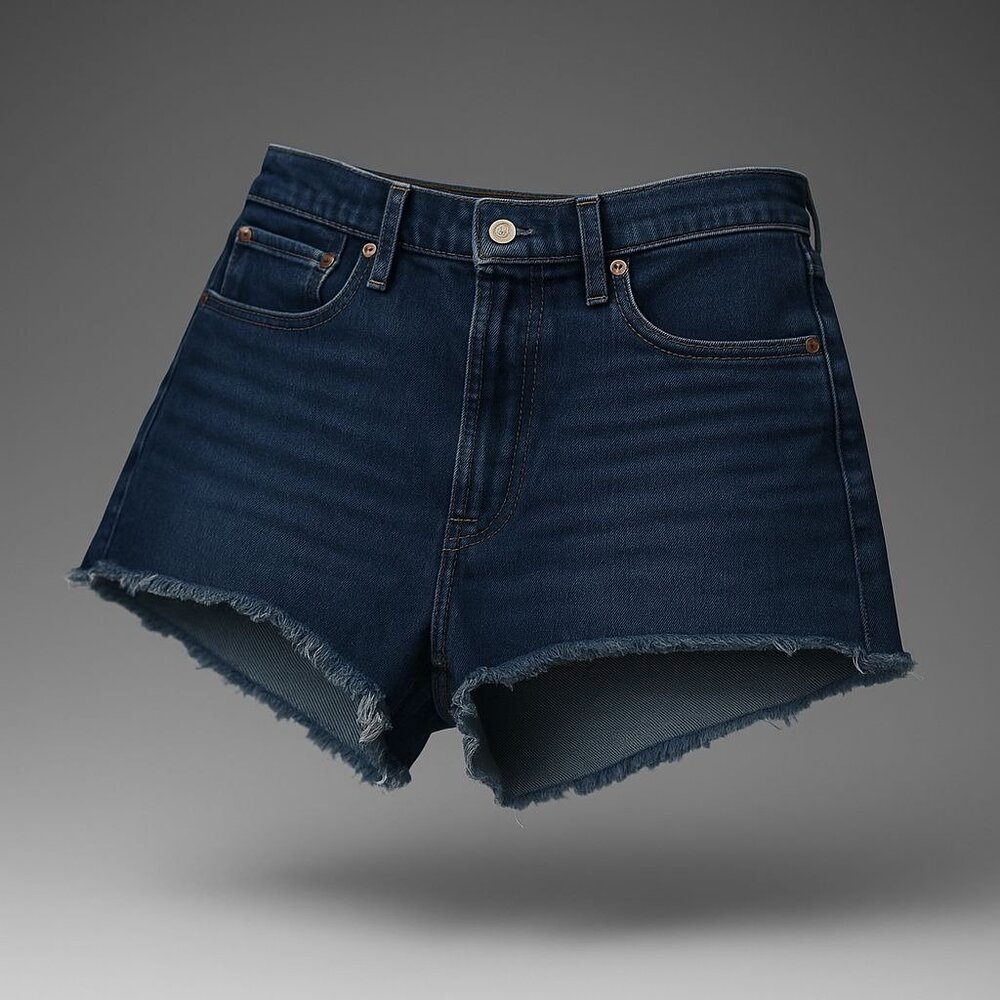 Levi's 501 Cutoff Jean Shorts Women Size W33 Dark Wash Raw Edge Western Country